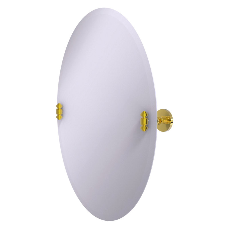 Gober Metal Wall Mirror, 29 H x21 W x 2.5 D, Polished Brass