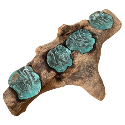 4 Piece Recycled Glass Decorative Plate in Brown 