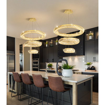 Modern Dimmable 3 Rings Led Chandelier