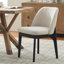 Chaise de salle à manger rembourrée en polyester 19,5 po Bason avec pieds en bois massif noir (ensemble de 6)-923741-8294640