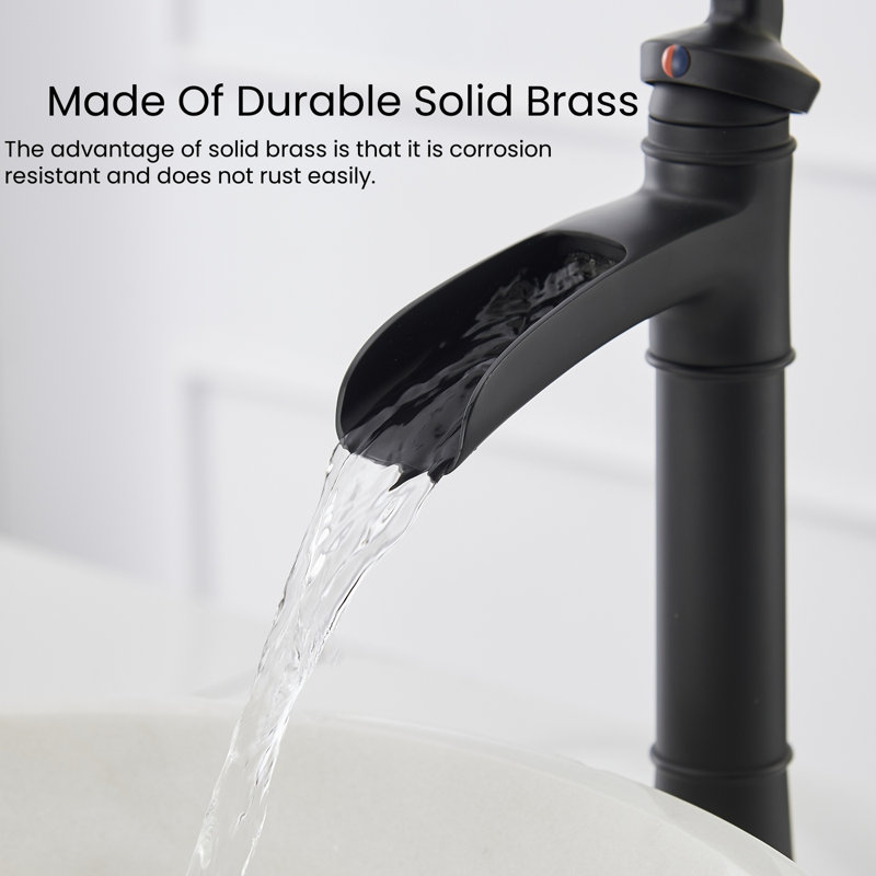 Vessel Sink Faucet Single-handle Bathroom Faucet with Drain Assembly, Matte Black