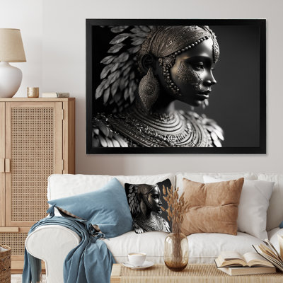 Tête de bohème rétro or II - reproduction sur toile