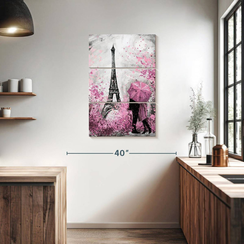 Nicci Paris - rose éclatant de fleurs, H 38 po x l 24 po