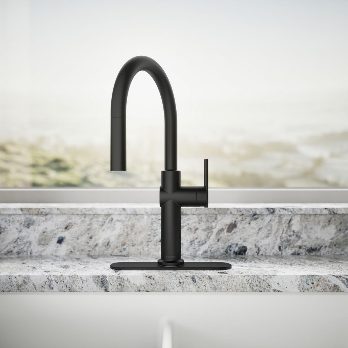 Kohler Crue Pull-Down Kitchen Faucet, Matte Black