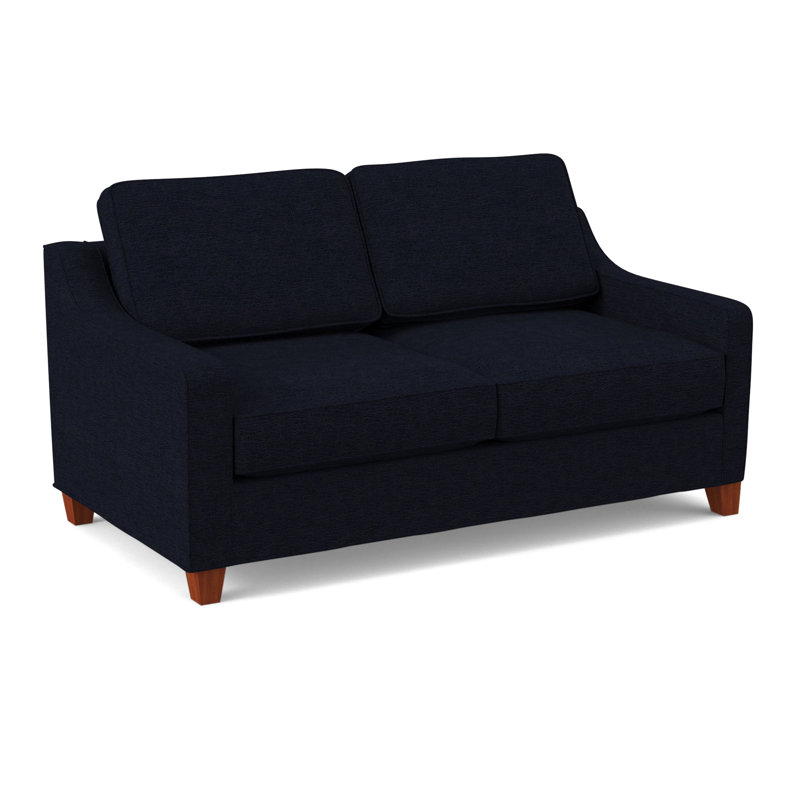 Clark 74" Square Arm Sofa Bed with Reversible Cushions, BM Cherry, Hybrid, Antic Slate
