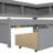 Twin Size L-Shaped Bookcases Bed With Power Outlets, USB Charging Ports,Two Drawers-953344127
