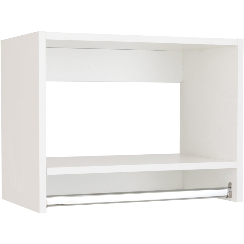 White Tall Hanging Wood Closet Organizer Unit