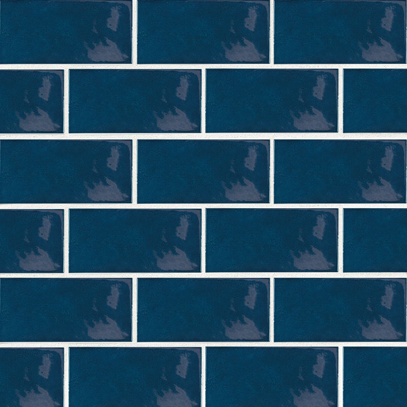 Carrelage mural en céramique Madrid 2.5X5, Bleu royal