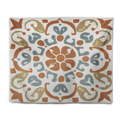 Moroccoan Tiles In Earth Tones V Polyester Tapestry