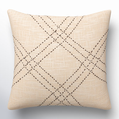 Frida Embroidered Cotton Throw Pillow