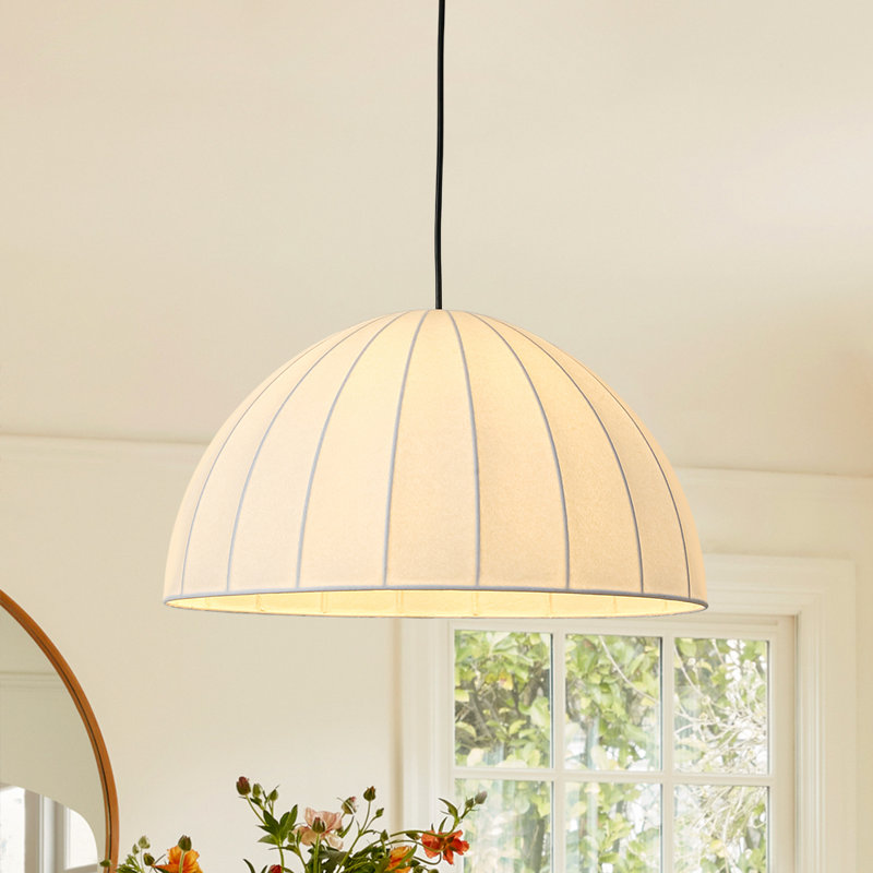 Luminaire suspendu sphérique en soie 1 lumière Modern Farmhouse