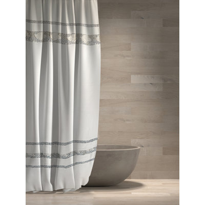 Rideau de douche en tissu doux blanc Urben