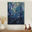 Bleu et vert hortensia Vortex IV - art mural bois d'hortensia - sur bois de pin naturel-852281965