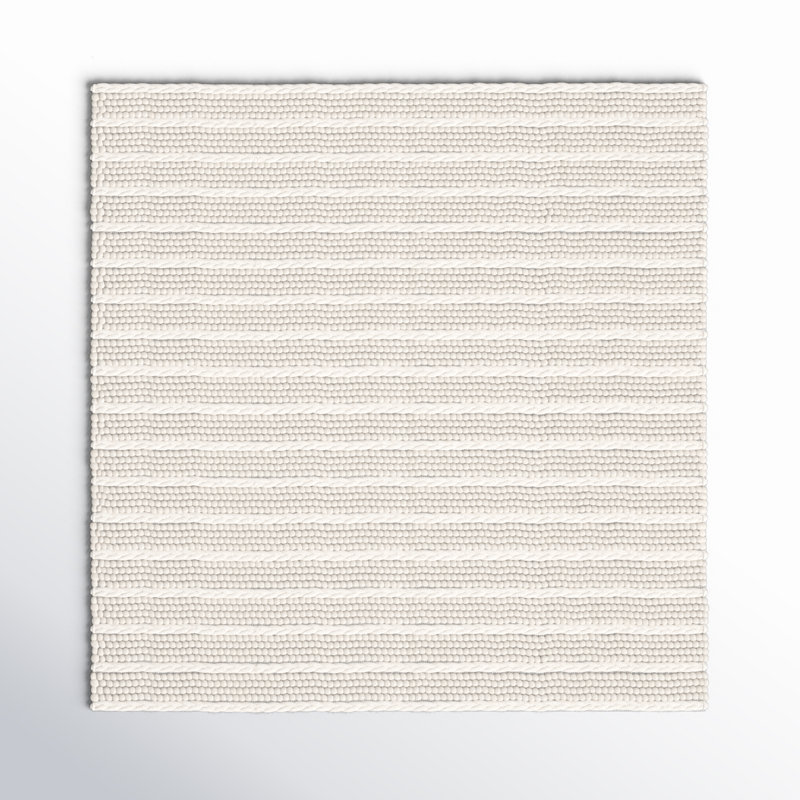 Tapis ivoire en laine / coton tissé à plat à la main Sestina, Carré 8 pi