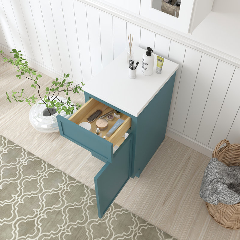 Base de meuble-lavabo simple 15 po seulement, Bleu sarcelle