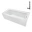 Baignoire en alcôve droite en acrylique blanc brillant avec drain extérieur Streamline 60 po x 30 po Streamline-101699402