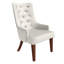 Chaise de salle à manger en cuir / velours capitonnée à motif de losanges en bois d'hévéa-414224803-436013414