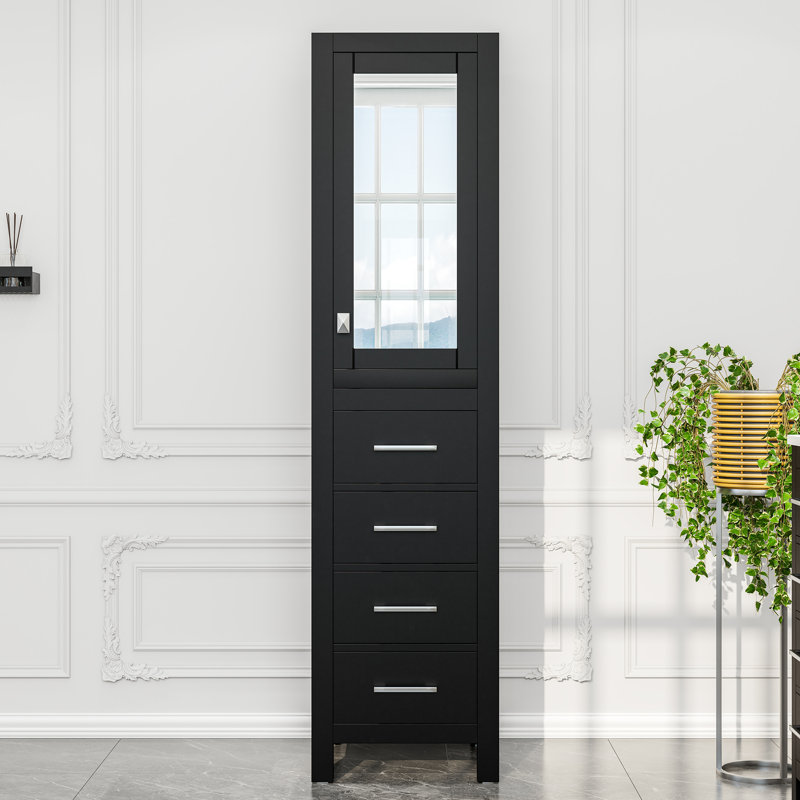 Minnich Solid Wood Bathroom Cabinet, Espresso