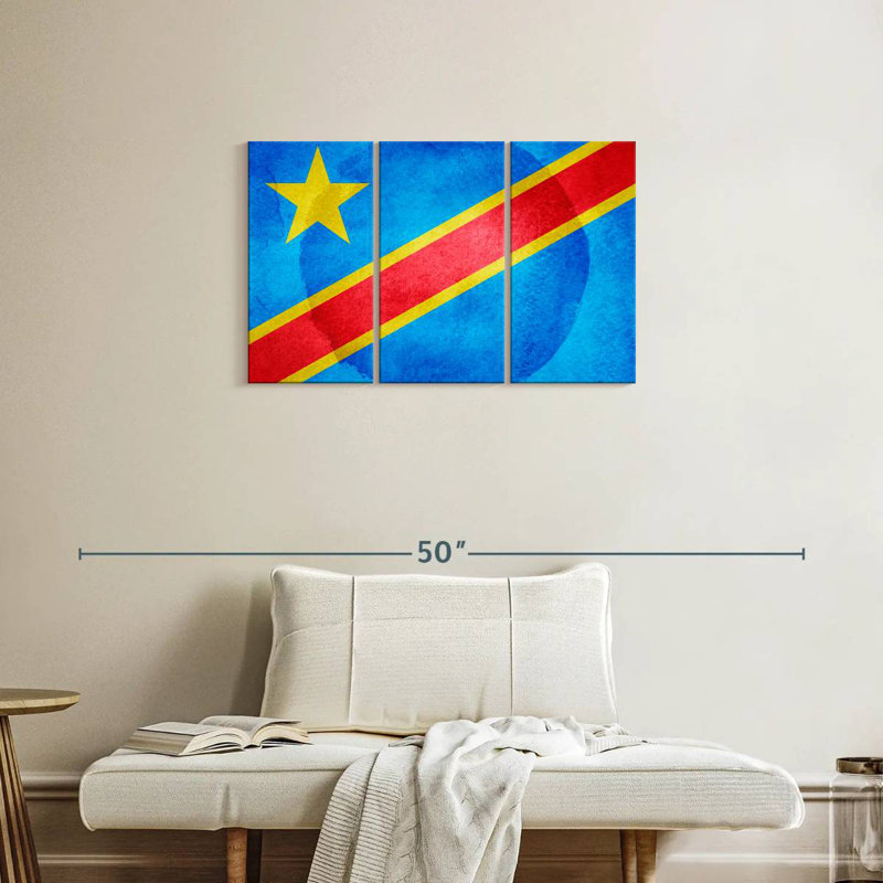 Washed Congo Flag, 20" H x 33" W