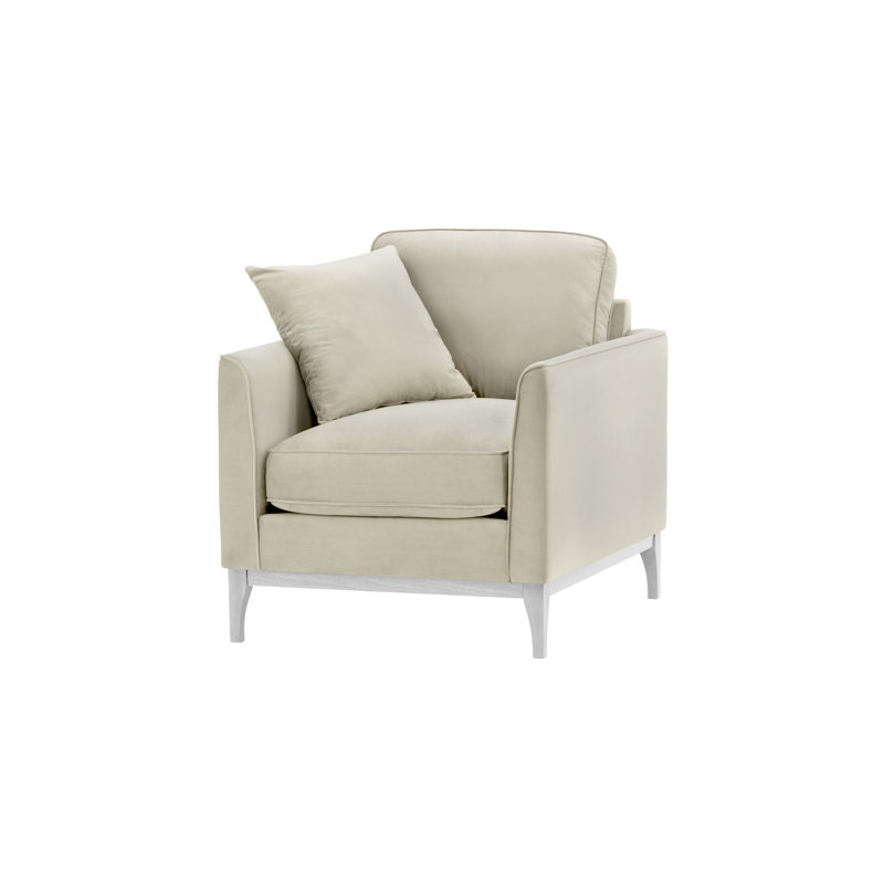 Jaar Upholstered Armchair, Beige, White