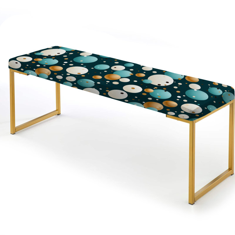 Classic Elegance Polka Dots Pattern - Polka Dots Upholstered Gold Bench