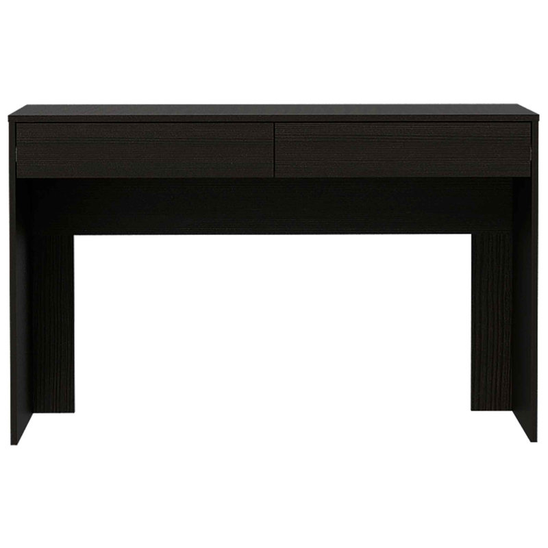Oslo Computer Desk with Two Drawers and Storage, Black Wenge