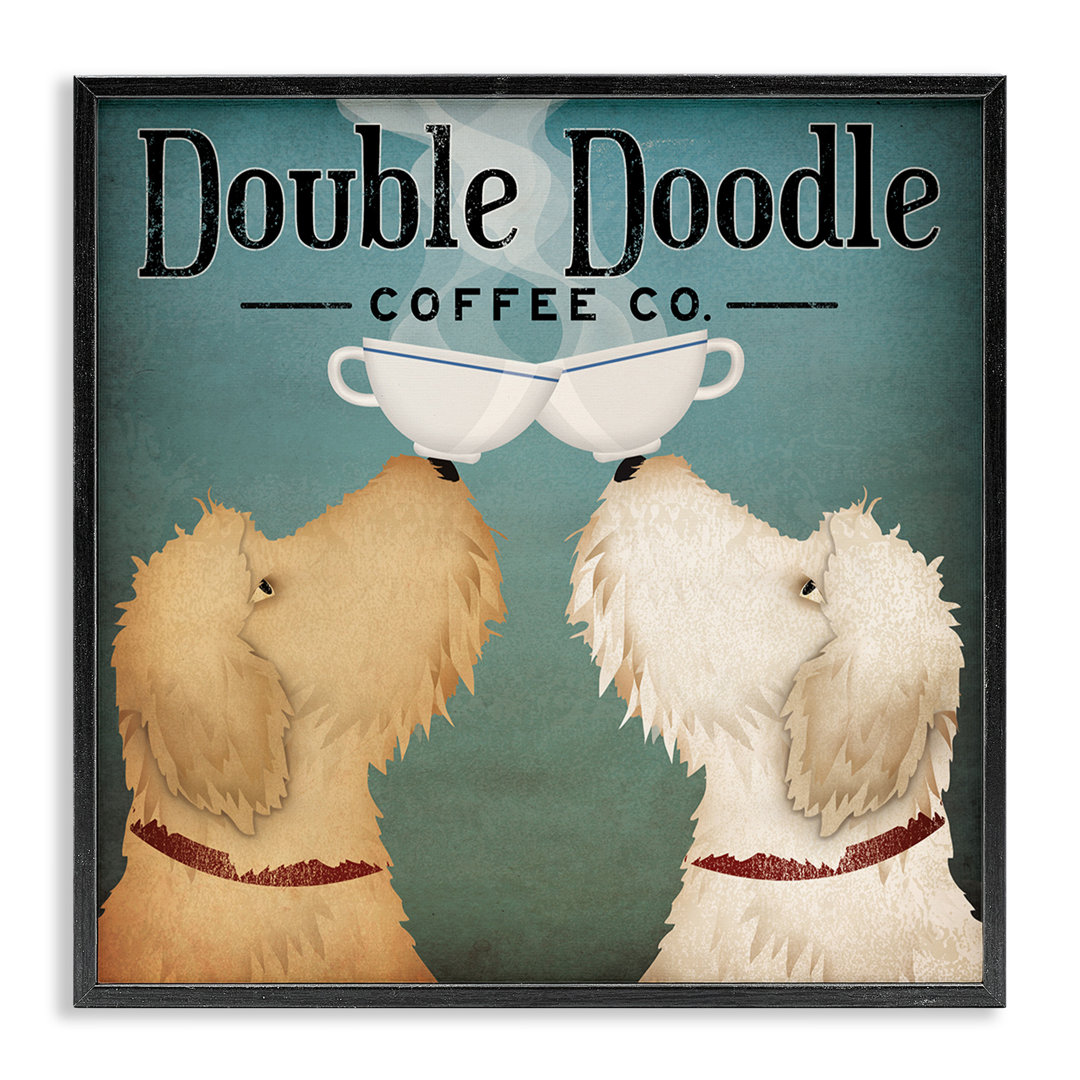 " Doodle Dog Vintage Coffee Company Sign " by Ryan Fowler Stupell Industries Frame