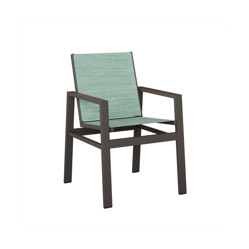 Chaise d'extérieur en aluminium avec tissu Sling Vida, Paysage marin, Aluminium graphite moucheté