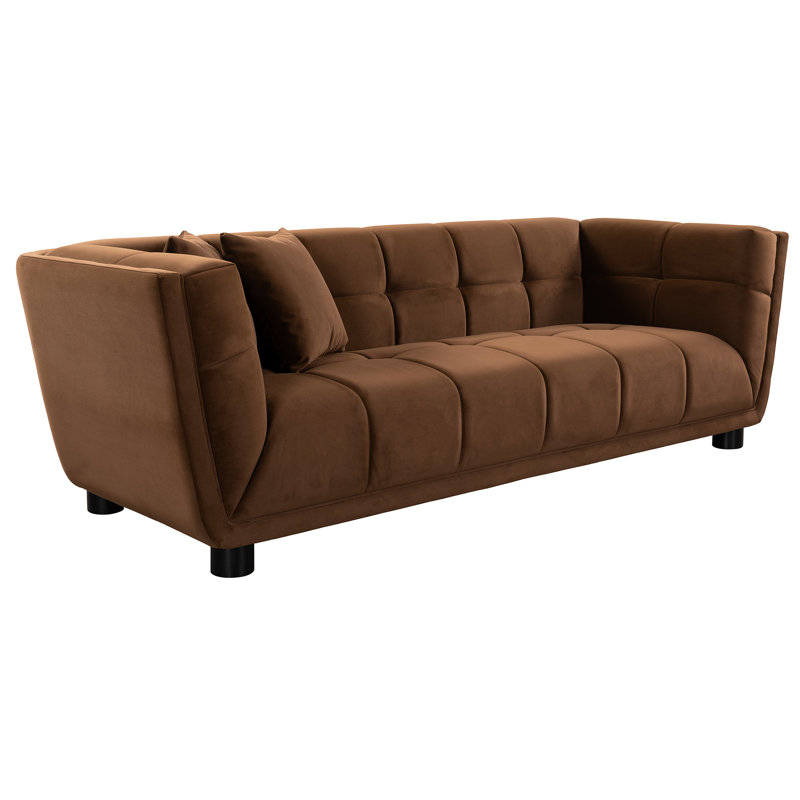 Mid-Century moderne 2 chameaux avec revêtement doux et structure en velours lisse et confortable: 2 avec rembourrage en éponge haute
