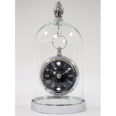 Metal Quartz movement / Crystal Tabletop Clock in Silver