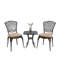 Patio extérieur en aluminium coulé 3 pièces - 2 chaises et 1 coussin de table noir, conception classique, assemblage facile requis pour le patio, le jardin, le style 3 pièces du balcon, une cour paisible