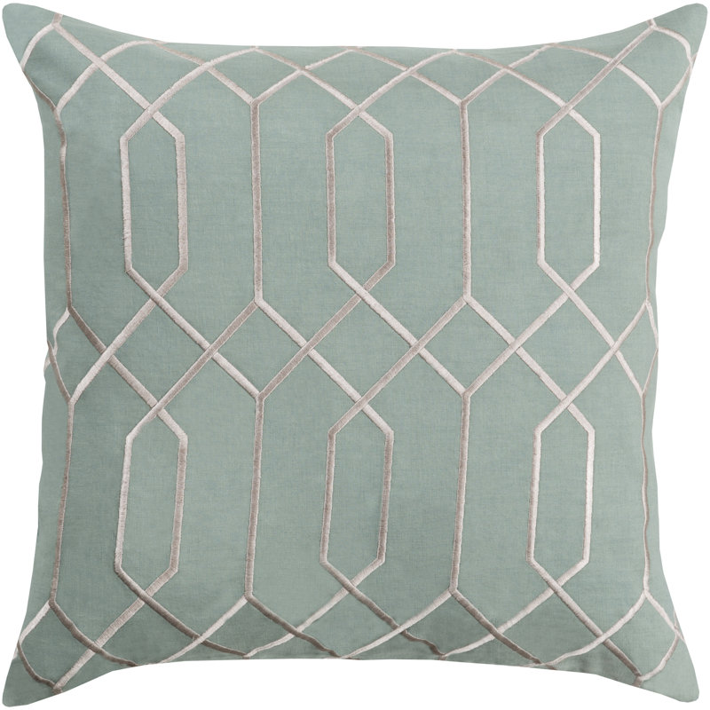 Skyline Geometric 100% Linen Throw Pillow, Gold, 20" x 20", Down
