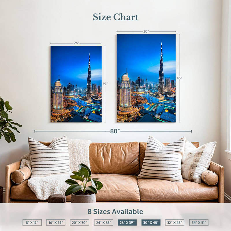 Aime Downtown Dubai Lights, 39" H x 26" W