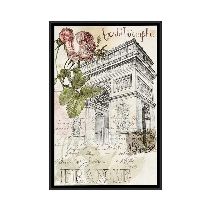 « paris sketchbook ii », reproduction d’impression sur toile, H 26 po x l 18 po x P 1,5 po, Toile avec cadre noir