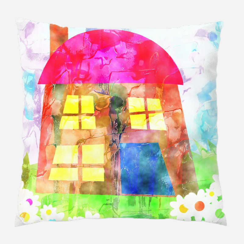Reversible Throw Pillow, Microsuede, Indoor