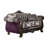 Causeuse Nicola, chenille mauve gris, similicuir, 2 coussins, 71 po