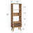 Small Narrow Corner Bookcase, 55" H Mid-century Modern Bookshelf With Slatted Door, 4 Cube Bookcase With Open Shelf, Display Storage Cabinet For Living Room, Home Office, Oak-627514237-624453663