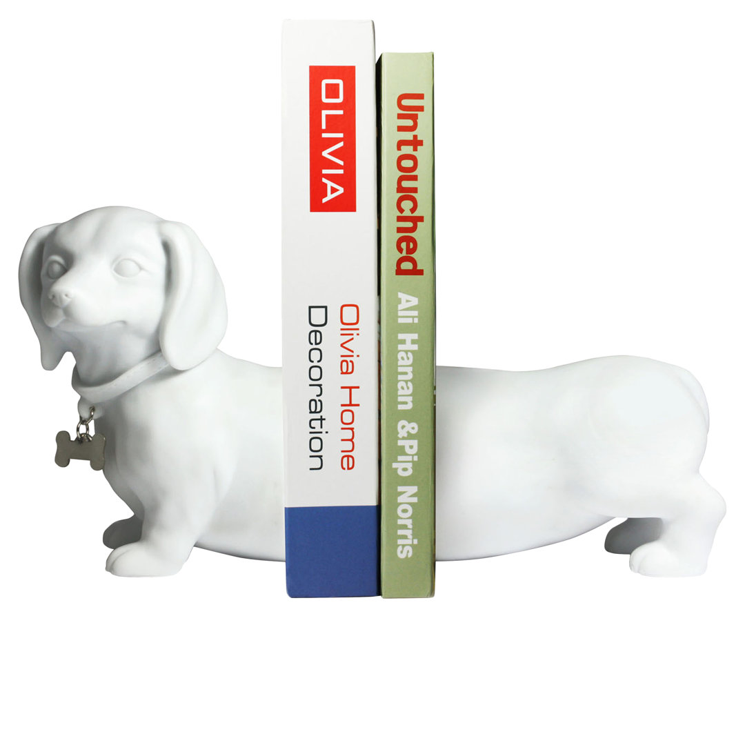 Tabron Modern & Contemporary Resin Non-Skid Bookends (Set of 2) Winston Porter Color: White