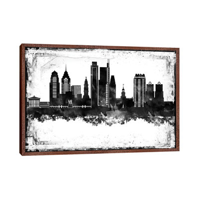 Philadelphia Black And White Framed Skylines - Print