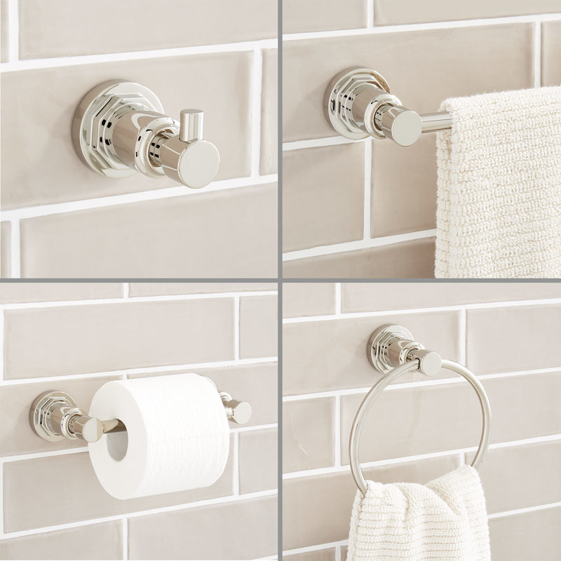 Signature Hardware Greyfield 4 - Piece Bathroom Hardware Set, Polished Nickel