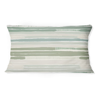 Coussin lombaire à rayures vertes et beiges
