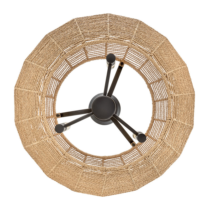 Ariza 3-Light Chandelier, Black, Camel