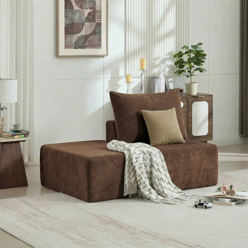 Simple repose-pieds, Chenille brun