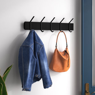 Brushed Gold Coat Rack Wall Mount with 8 Double Hooks for Hanging – 24 Inch  Heavy Duty SUS304 Stainless Steel Rustic Coat Hooks – Hat, Clothes, Purse