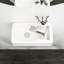 Lavabo de salle de bain mural en céramique - Rectangulaire blanc 15,82 x 8,54 po, teint, faible absorption d'eau, surface lisse, avec trou de robinet, finition rectangulaire, résistance aux acides, simple