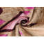 Coussin décoratif en velours fait à la main - cœur tribal rose et taupe (16 x 24)