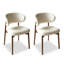 Chaise d'appoint blanche à dossier solide (ensemble de 2)