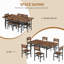 Ensemble de table de salle à manger pliable et extensible pour 6 personnes-1233045149-1233045144