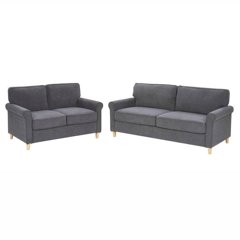 Francys 2 - Piece Velvet Living Room Set, Grey