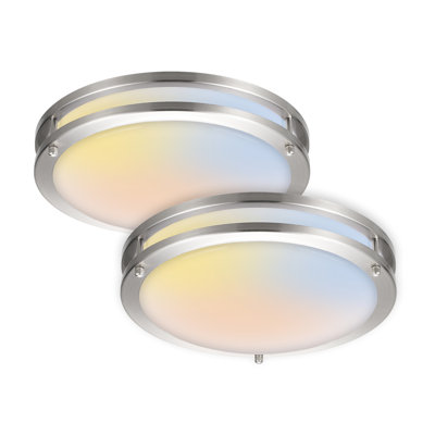 Plafonnier encastré à intensité variable à 2 anneaux doubles Nevile pour cuisine, couloir et chambre à coucher